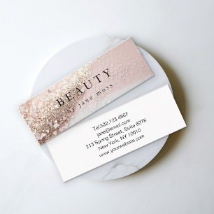 Modern Glitter Salon Mini Affärskort Visitkort