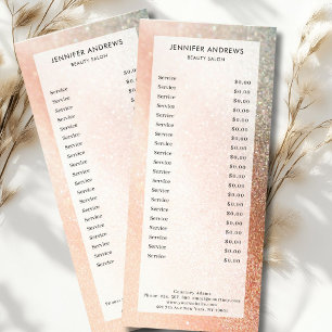 Modern, glitter, salon, prickkort reklamkort