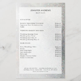 Modern Glitter Salon Pris List Flyer