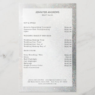 Modern Glitter Salon Pris List Flyer