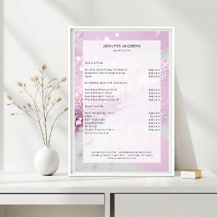 Modern Glitter Salon Pris lista Poster