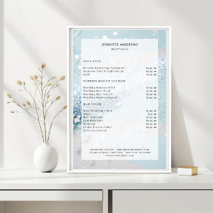 Modern Glitter Salon Pris lista Poster