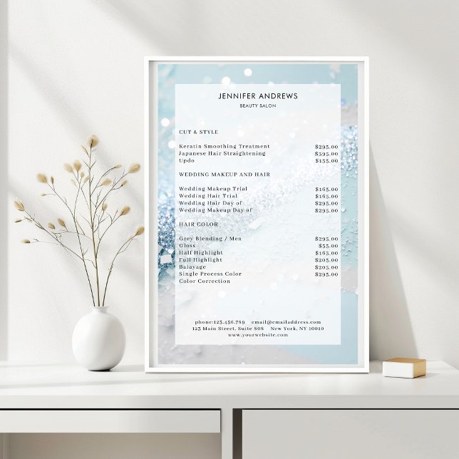 Modern Glitter Salon Pris lista Poster (Skapare uppladdad)