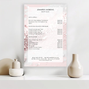 Modern Glitter Salong Prislista Poster