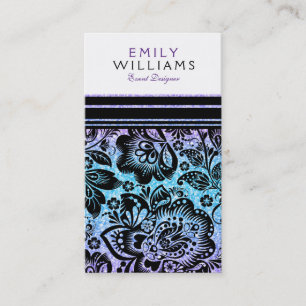 Modern Glitter & Vintage Black Damasks Visitkort