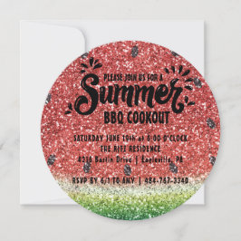 Modern Glitter Watermelon Summer BBQ Party