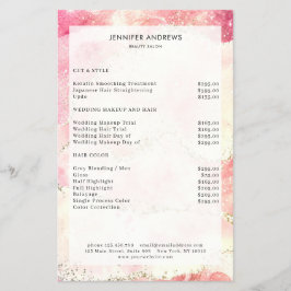 Modern glittersalong Prislista Flyer