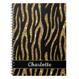 Modern glittery Guld Tiger Rand Anteckningsbok