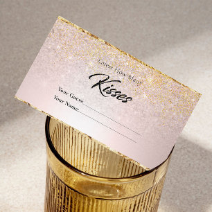 Modern glittery Hur många kisses Möhippa-hölje Tilläggskort