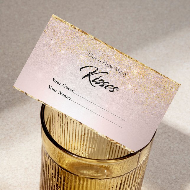 Modern glittery Hur många kisses Möhippa-hölje Tilläggskort (Skapare uppladdad)