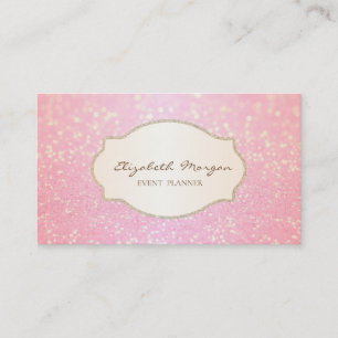 Modern Glittrig Bokeh Guld Glitter Ram Visitkort