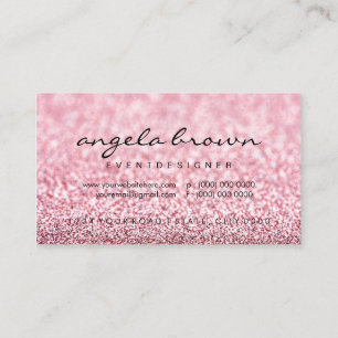 Modern glittrig rosa roséguld visitkort