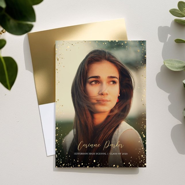 Modern Glitz-fotoinbjudan till Studentfest Inbjudningar (Skapare uppladdad)