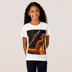 Modern glöd tabby katt blue ögon fantasykonst t shirt