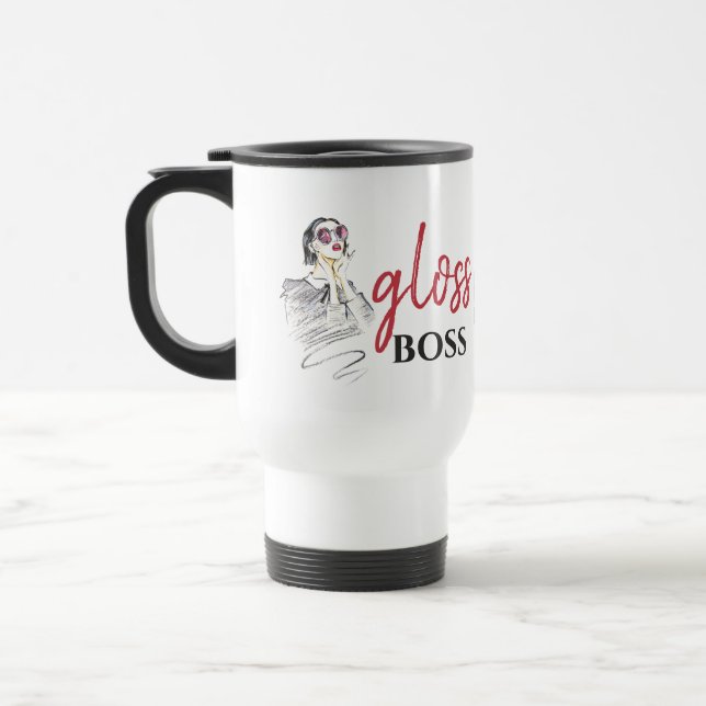 Modern Gloss Chef Girl Black Funny World Art Resemugg (Vänster)