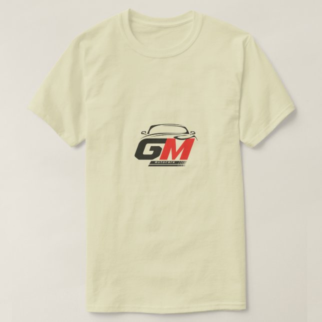 Modern GM Autocars logotyp - Slick Specialfordon T Shirt (Design framsida)