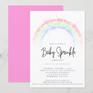 Modern gnikling Rainbow Baby Sprinkle Baby Shower Inbjudningar