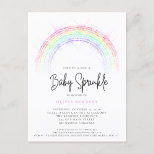 Modern gnikling Rainbow Baby Sprinkle Baby Shower Vykort