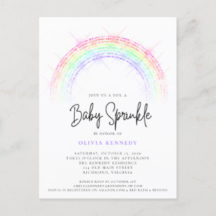 Modern gnikling Rainbow Baby Sprinkle Baby Shower Vykort