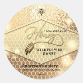 Modern gnistra för elegant, bihonung runt klistermärke