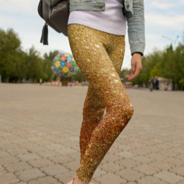 Modern Gnistra Guld Glitter Kvinnors förbund Leggings