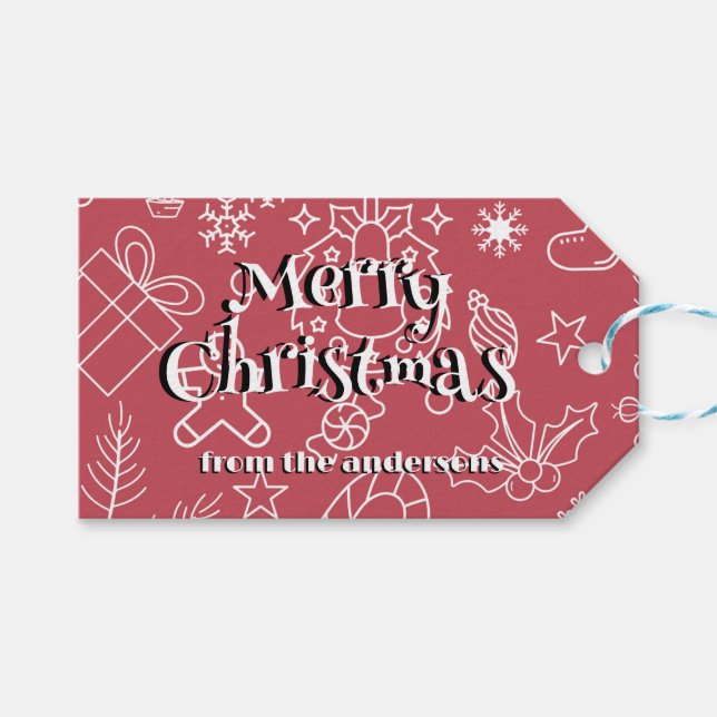 modern Gnistra och Cheer: jul party Presentetikett (Framsidan (Horisontell))