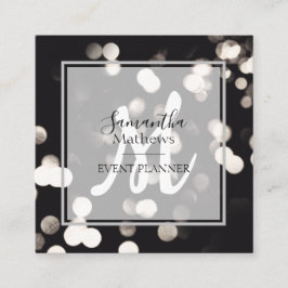 Modern Gnistra, svart och vit händelsekorgruta Fyrkantigt Visitkort