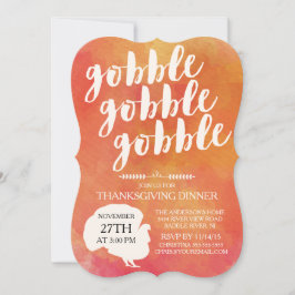 Modern Gobble Gobble Turkey Thanksgiving Middag Inbjudningar