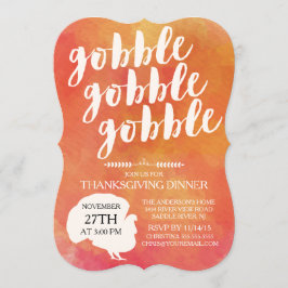 Modern Gobble Gobble Turkey Thanksgiving Middag Inbjudningar