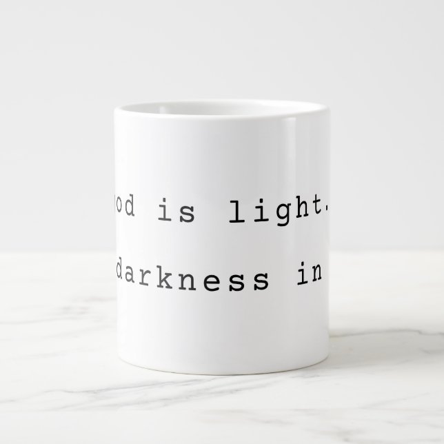 Modern "God is Light" Jumbo Coffee Mug Mugg (Framsidan)