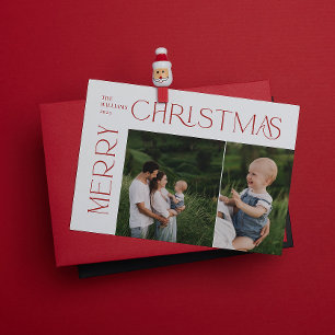 Modern God jul 2 Fotoröd typografi Julkort