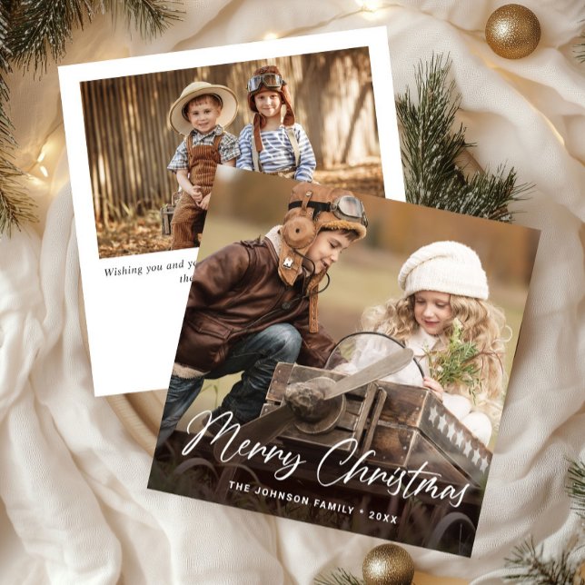 Modern God jul 2 PHOTO Hälsning enkel Julkort (Skapare uppladdad)