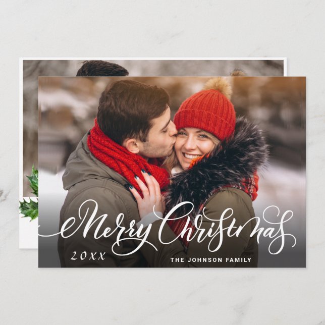 Modern God jul 2 PHOTO Hälsning Julkort (Fram/baksida)