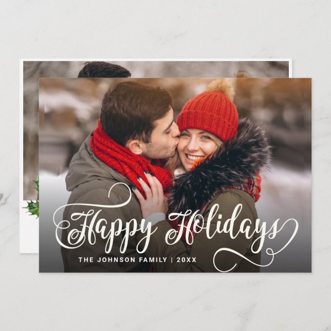 Modern God jul 2 PHOTO Hälsning Julkort (Fram/baksida)