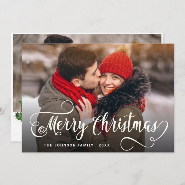 Modern God jul 2 PHOTO Hälsning Julkort (Fram/baksida)