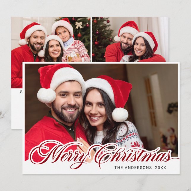 Modern God jul 3 PHOTO Hälsning Julkort (Fram/baksida)