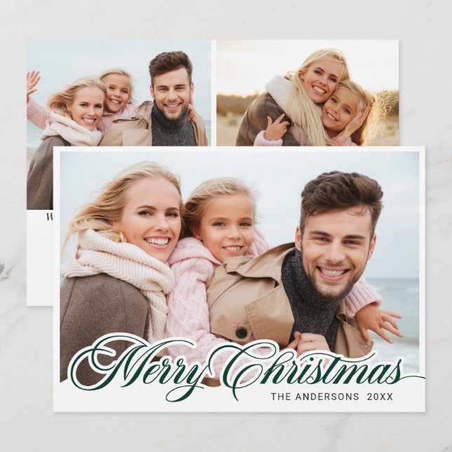 Modern God jul 3 PHOTO Hälsning Julkort (Fram/baksida)