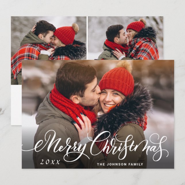 Modern God jul 3 PHOTO Hälsning Julkort (Fram/baksida)