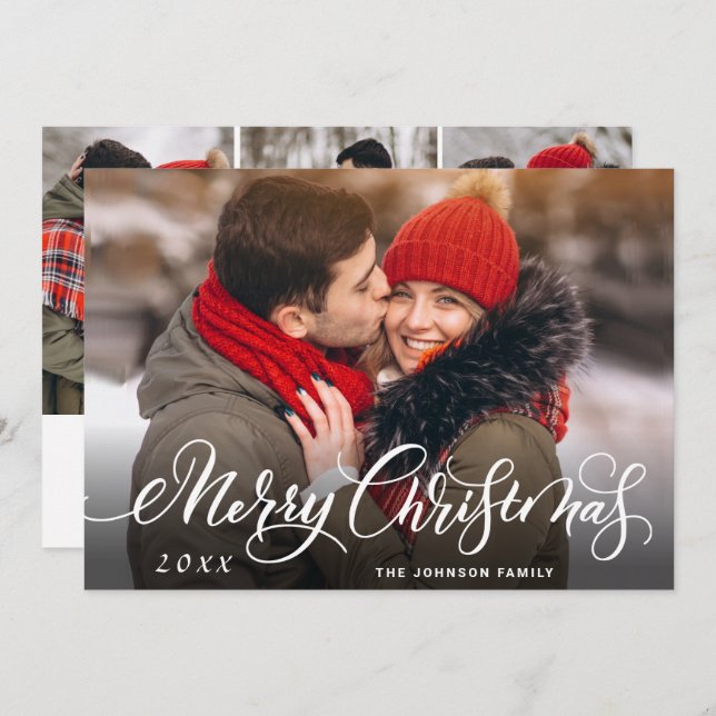Modern God jul 4 PHOTO Hälsning Julkort (Fram/baksida)