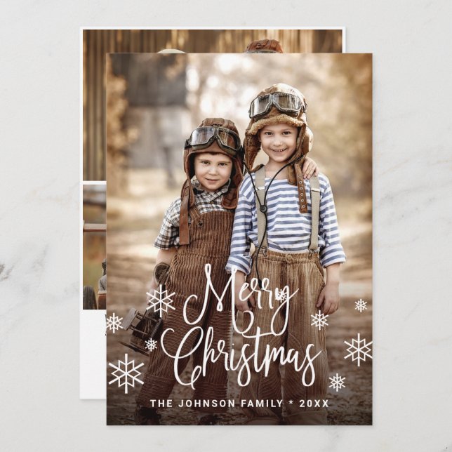 Modern God jul 4 PHOTO Hälsning Julkort (Fram/baksida)