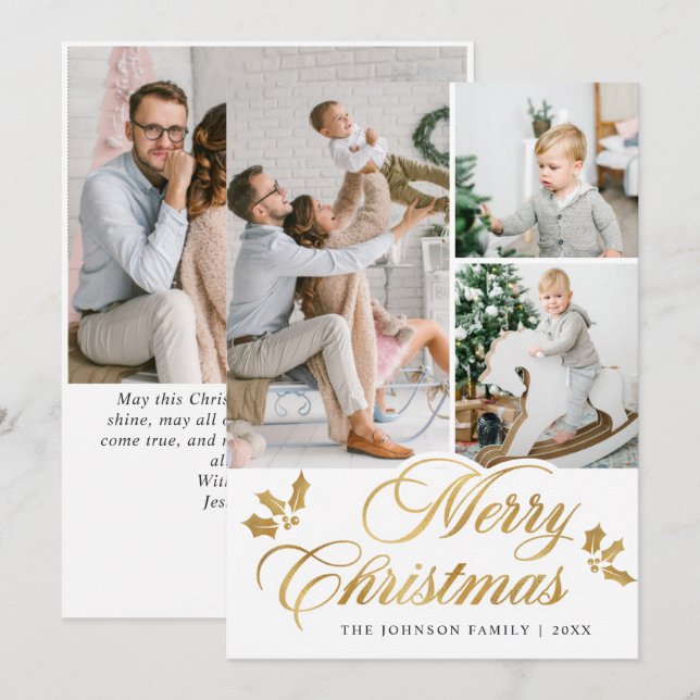 Modern God jul 4 PHOTO Hälsning Julkort (Fram/baksida)