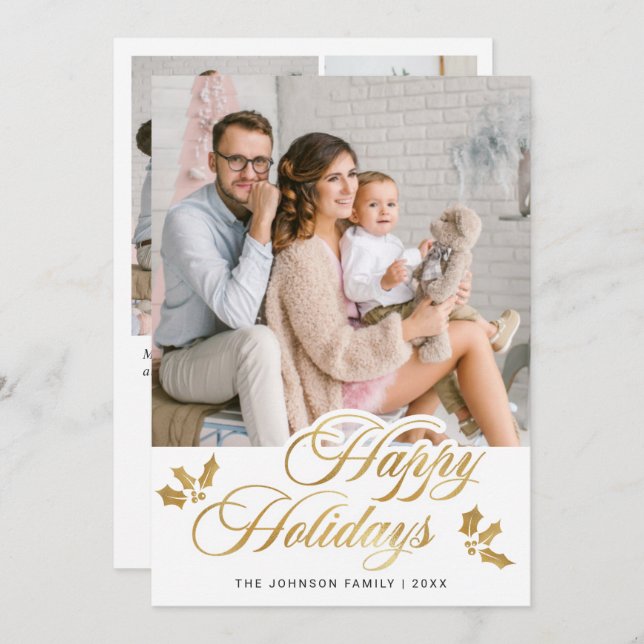 Modern God jul 4 PHOTO Hälsning Julkort (Fram/baksida)