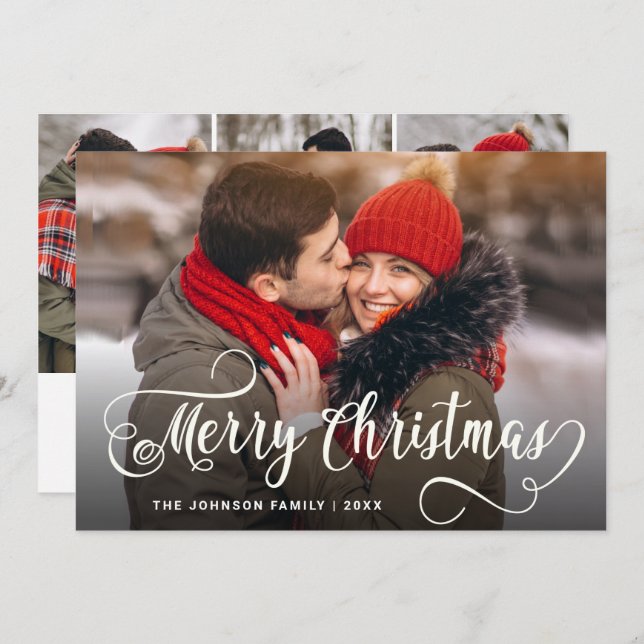 Modern God jul 4 PHOTO Hälsning Julkort (Fram/baksida)