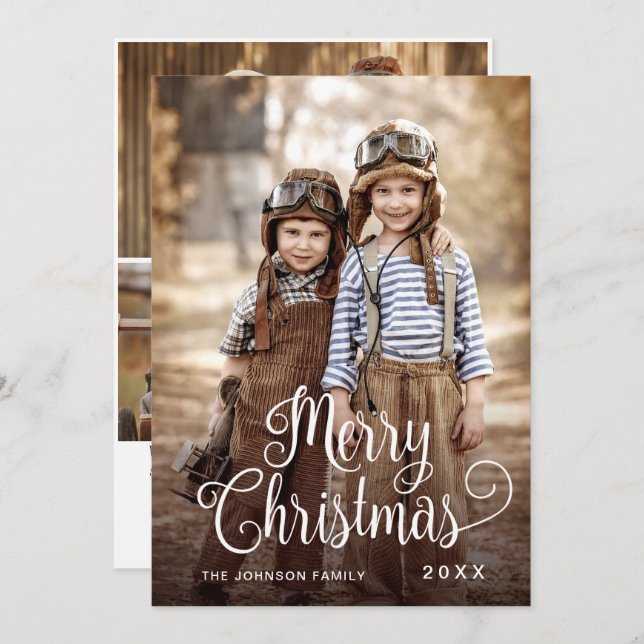 Modern God jul 4 PHOTO Hälsning Julkort (Fram/baksida)