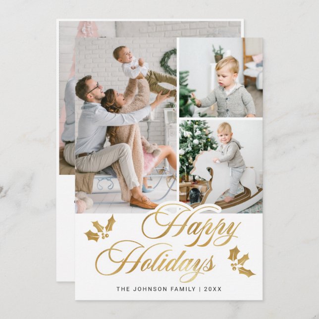 Modern God jul 4 PHOTO Hälsning Julkort (Fram/baksida)