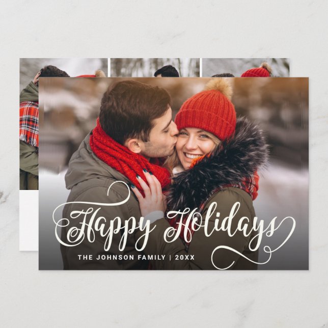 Modern God jul 4 PHOTO Hälsning Julkort (Fram/baksida)