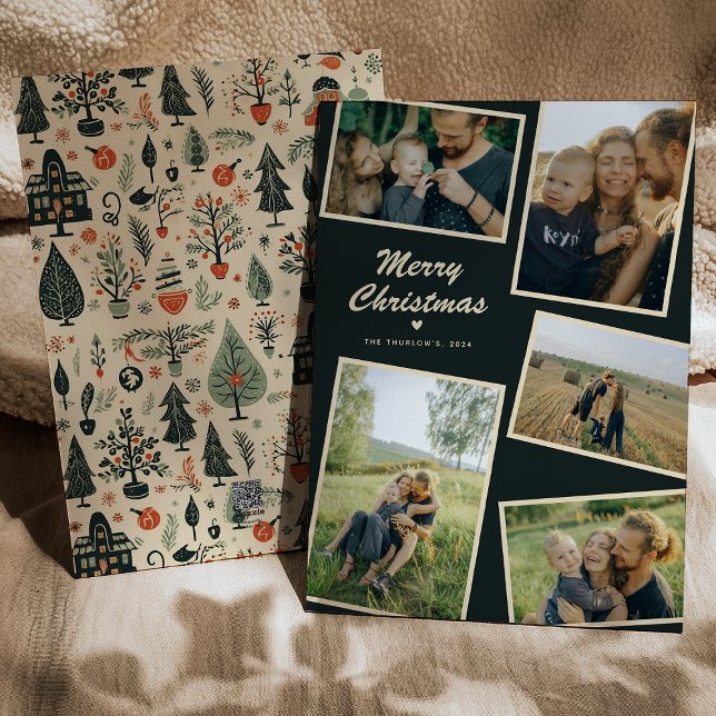 Modern God jul 5-fotokort Helgdag Julkort (Skapare uppladdad)