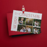 Modern God jul 5 Photo Red Typography Julkort<br><div class="desc">"Det här är säsongen att vara glad! Den här julhelgen gör du din familj firande extra speciell med det här fantastiska moderna men moderna God jul 5-fotoröda typografikortet för Helgdag. Det här vackra kortet är ett rent, modernt och minimalt kort som är säkert att framträda på perfekten för att skicka...</div>