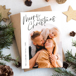 Modern God jul Arch 2-foto i skript Julkort