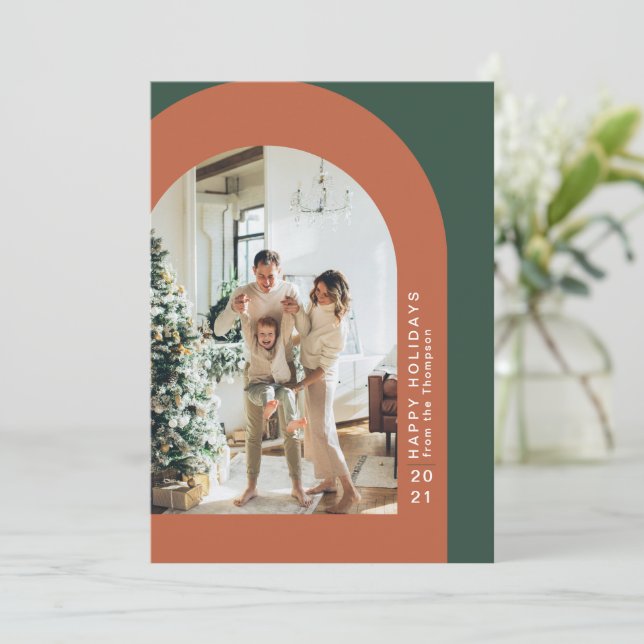 Modern God jul Arch-Helgdag Julkort (Stående Fram)